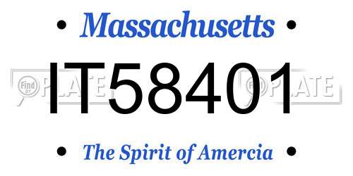 IT58401 Massachusetts License Plate