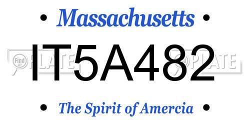 IT5A482 Massachusetts License Plate