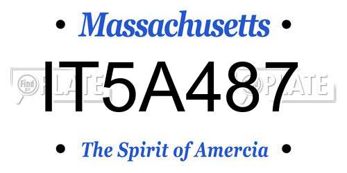 IT5A487 Massachusetts License Plate