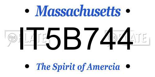 IT5B744 Massachusetts License Plate