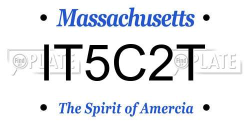 IT5C2T Massachusetts License Plate