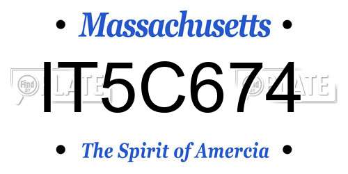 IT5C674 Massachusetts License Plate