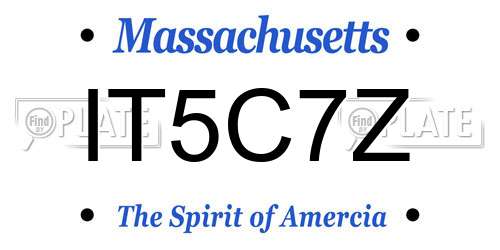 IT5C7Z Massachusetts License Plate