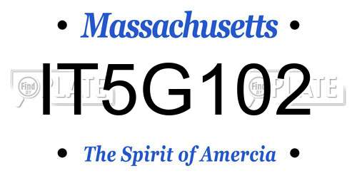 IT5G102 Massachusetts License Plate