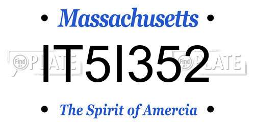 IT5I352 Massachusetts License Plate