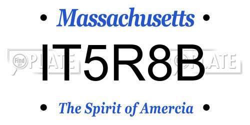 IT5R8B Massachusetts License Plate