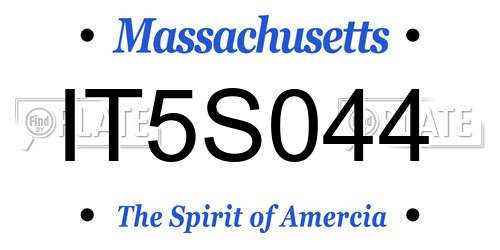IT5S044 Massachusetts License Plate