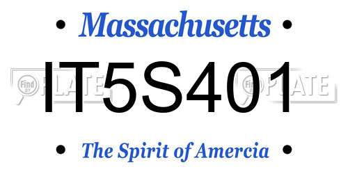 IT5S401 Massachusetts License Plate