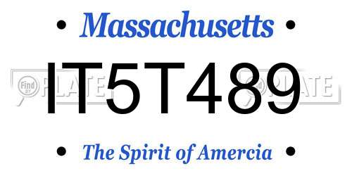 IT5T489 Massachusetts License Plate