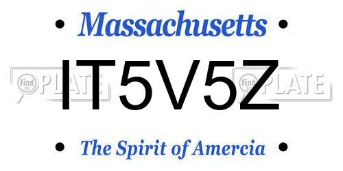 IT5V5Z Massachusetts License Plate
