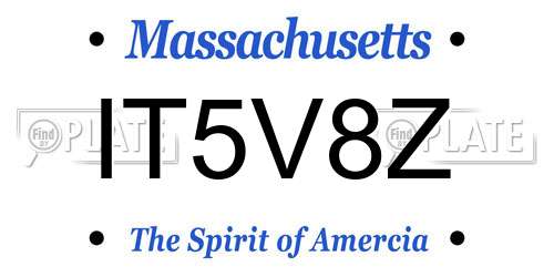 IT5V8Z Massachusetts License Plate