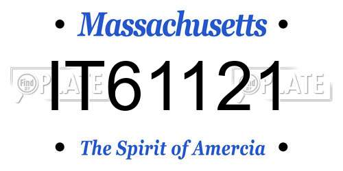 IT61121 Massachusetts License Plate