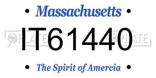 IT61440 Massachusetts License Plate