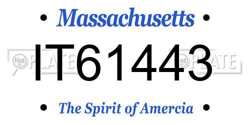IT61443 Massachusetts License Plate
