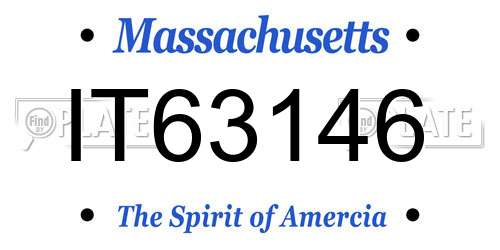IT63146 Massachusetts License Plate