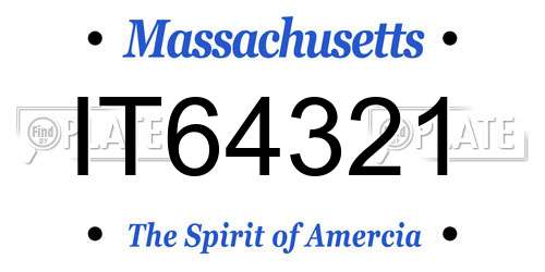 IT64321 Massachusetts License Plate