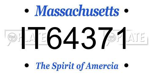 IT64371 Massachusetts License Plate