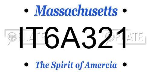 IT6A321 Massachusetts License Plate