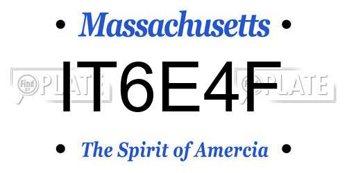 IT6E4F Massachusetts License Plate