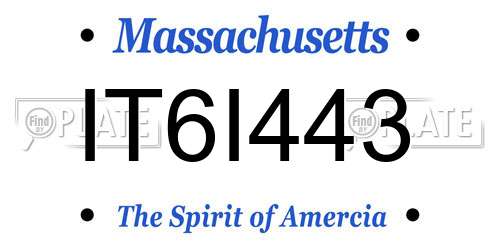 IT6I443 Massachusetts License Plate