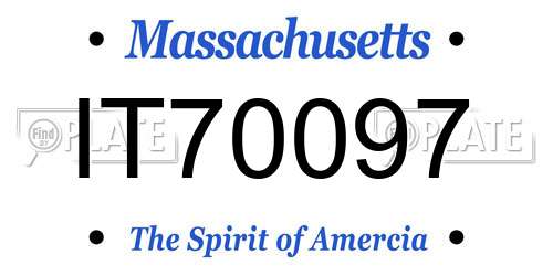 IT70097 Massachusetts License Plate