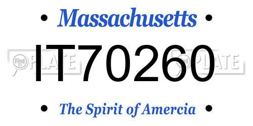 IT70260 Massachusetts License Plate