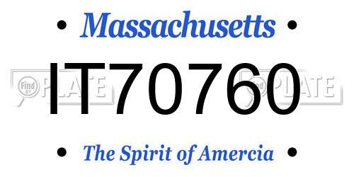IT70760 Massachusetts License Plate