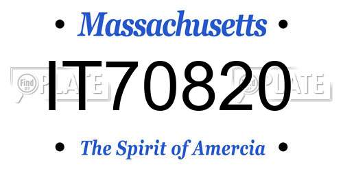 IT70820 Massachusetts License Plate