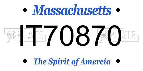 IT70870 Massachusetts License Plate