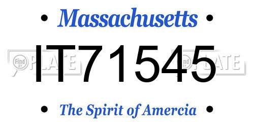 IT71545 Massachusetts License Plate