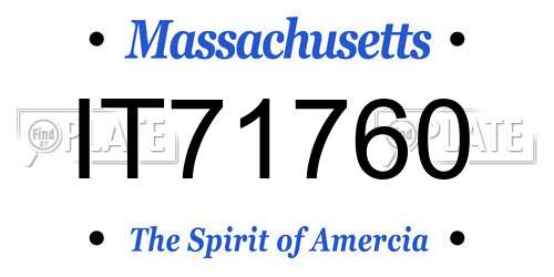 IT71760 Massachusetts License Plate