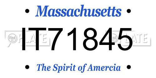 IT71845 Massachusetts License Plate