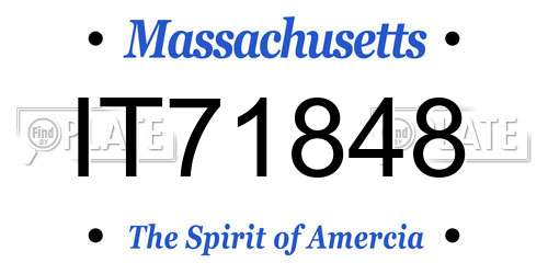 IT71848 Massachusetts License Plate