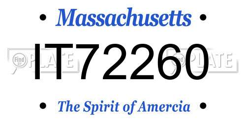 IT72260 Massachusetts License Plate