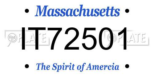 IT72501 Massachusetts License Plate