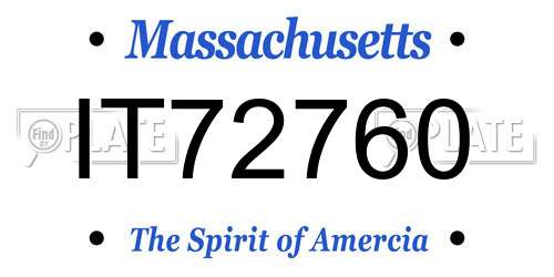 IT72760 Massachusetts License Plate