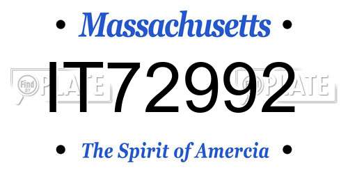IT72992 Massachusetts License Plate