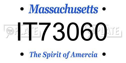 IT73060 Massachusetts License Plate