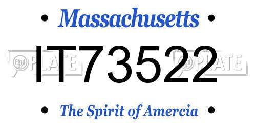 IT73522 Massachusetts License Plate