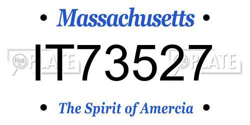 IT73527 Massachusetts License Plate