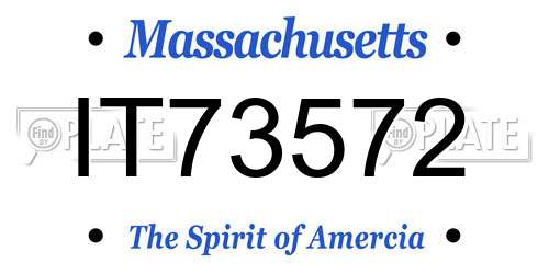 IT73572 Massachusetts License Plate