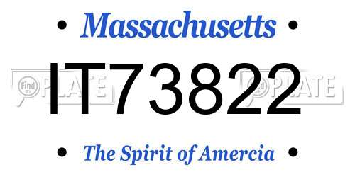 IT73822 Massachusetts License Plate