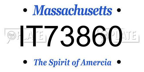 IT73860 Massachusetts License Plate