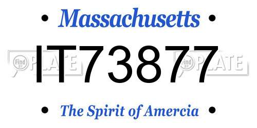 IT73877 Massachusetts License Plate