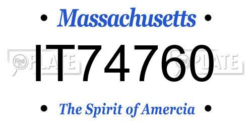IT74760 Massachusetts License Plate