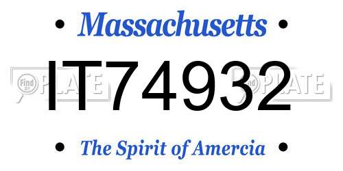 IT74932 Massachusetts License Plate