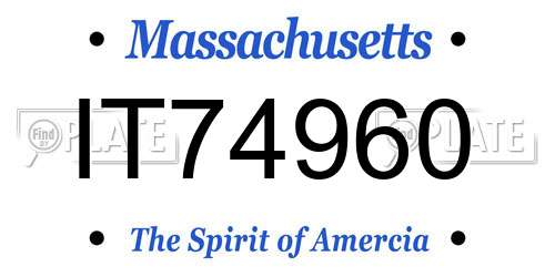 IT74960 Massachusetts License Plate