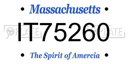 IT75260 Massachusetts License Plate