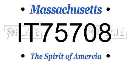 IT75708 Massachusetts License Plate