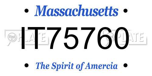 IT75760 Massachusetts License Plate